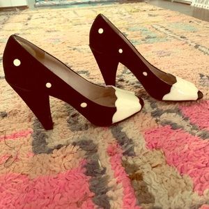 Marc by Marc Jacobs black suede polka dot pumps